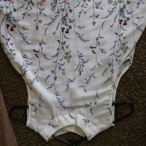 Flowy white floral shirt